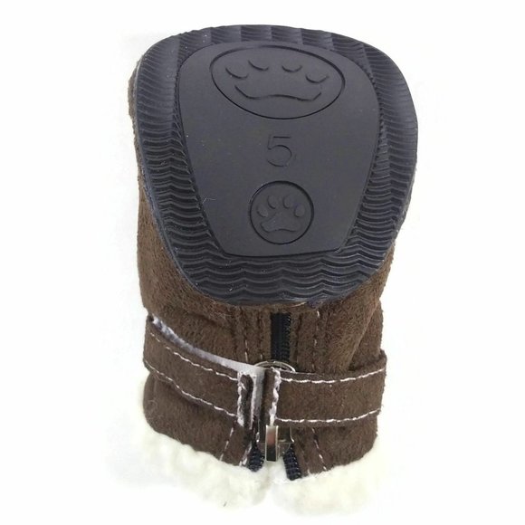 Dogs Winter Boots Outdoor Dog Warm Boot Paws Protector Small Brown Pet Shoes - Picture 8 of 9